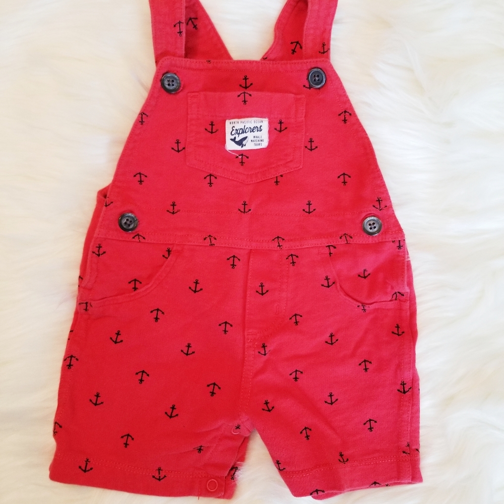 Red short overalls